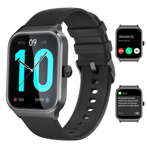 Smart Watch, 1.96" Full Touch Smartwatch, Compatible with iPhone Android, Heart Rate & Sleep Monitor, Multi-Sport Modes, Blood Oxygen, Voice Assistant, IP68 Waterproof, Fitness Tracker for Women Men