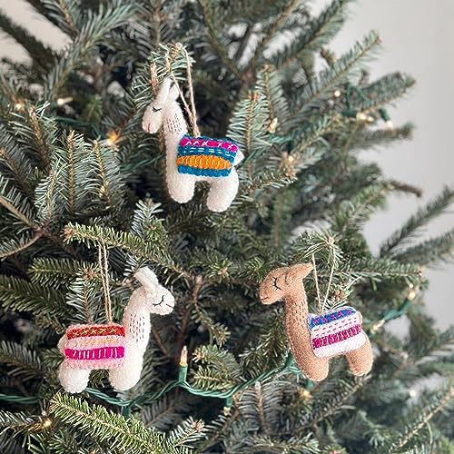 Felt Christmas Ornaments Set of 3 - Llamas