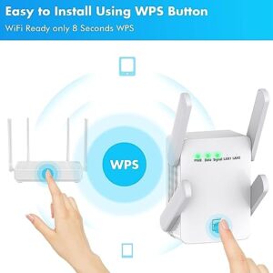 Fastest WiFi Extender/Booster | 2023 Release Up to 74% Faster | Broader Coverage Than Ever WiFi Signal Booster for Home | Internet/WiFi Repeater, Covers Up to 8470 Sq.ft, w/Ethernet Port,1-Tap Setup