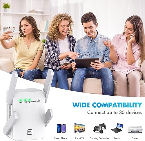 Fastest WiFi Extender/Booster | 2023 Release Up to 74% Faster | Broader Coverage Than Ever WiFi Signal Booster for Home | Internet/WiFi Repeater, Covers Up to 8470 Sq.ft, w/Ethernet Port,1-Tap Setup