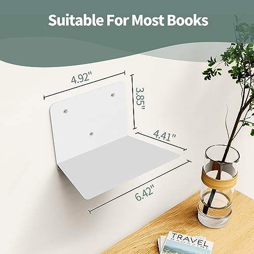 Mefirt Floating Shelves, 3+2 Tier Bathroom Shelves with Paper Towel Holder & Floating Book Shelves, Invisible Bookshelves for Wall