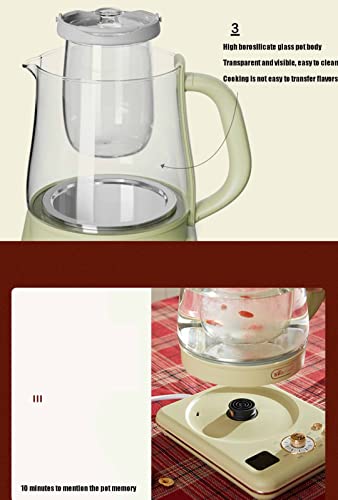 Household Multifunctional Tea Machine Health Pot Glass Kettle Intelligent Automatic Kettle Water Heater 1.5L with Filter Teapot Split Electric Teapot Anti-Dry Heat Preservation for 24 Hours A,1.5L (C