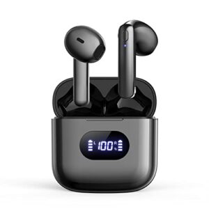 wireless earbuds, bluetooth ear buds crystal-clear calls built-in mic v5.3 bluetooth headphones, 40hrs battery life with led power display ipx7 waterproof stereo sound ear buds for gym and working