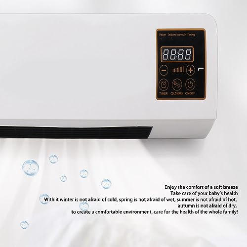 Diydeg Mini Air Conditioner, 2 in 1 Wall Mounted Air Conditioner Cooler and Heater Combo with Remote Control, Portable Indoor Mini Air Cooling Heating Fan for Bedroom, Living Room,