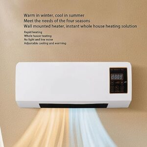 Diydeg Mini Air Conditioner, 2 in 1 Wall Mounted Air Conditioner Cooler and Heater Combo with Remote Control, Portable Indoor Mini Air Cooling Heating Fan for Bedroom, Living Room,