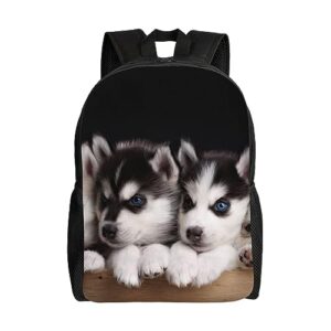 qqlady husky dog travel backpack for women men carry on backpack waterproof 15.6inch laptop backpack hiking casual bag backpack