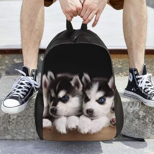 QQLADY Husky Dog Travel Backpack for Women Men Carry On Backpack Waterproof 15.6inch Laptop Backpack Hiking Casual Bag Backpack