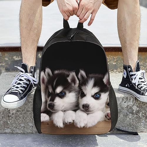 QQLADY Husky Dog Travel Backpack for Women Men Carry On Backpack Waterproof 15.6inch Laptop Backpack Hiking Casual Bag Backpack