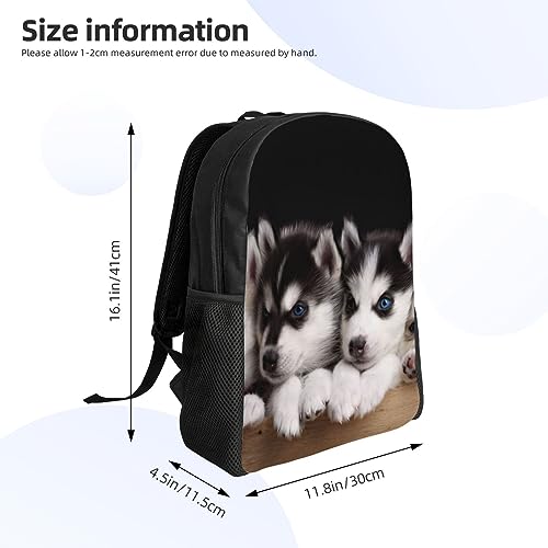 QQLADY Husky Dog Travel Backpack for Women Men Carry On Backpack Waterproof 15.6inch Laptop Backpack Hiking Casual Bag Backpack