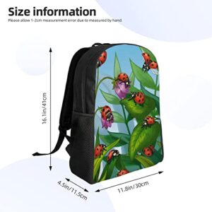 QQLADY Ladybug Travel Backpack for Women Men Carry On Backpack Waterproof 15.6inch Laptop Backpack Hiking Casual Bag Backpack