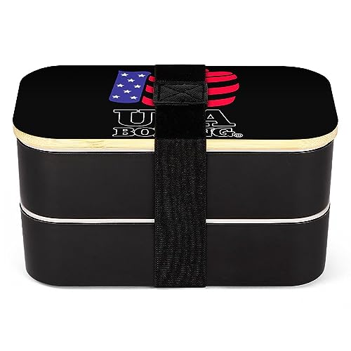 USA Boxing Bento Box for Adult Lunch Box Containers with 2 Compartments Large Capacity for Camping Work Office