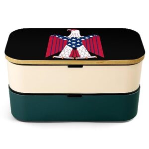 american flag bald eagle bento box for adult lunch box containers with 2 compartments large capacity for camping work office
