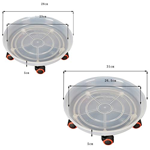 SCOOVY Cute Plant Caddy Potted Plant Stand with Wheels Round Flower Pot Mover Rolling Planter Dolly Indoor Outdoor Home Garden Tools Plant Pot Saucers