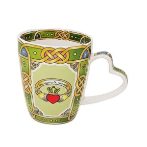 gaelsong ceramic irish claddagh mug celtic colors design coffee tea cup hot drinks kitchenware present housewarming gift loyalty symbol heart shaped handle