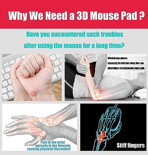 Mice Pad Genshin Impact Cute Yea-Miko Anime Mouse Pad with Wrist Rest Support 3D Oppai Silicone Gel Desk Mat Ergonomics Mousepads (Pink)