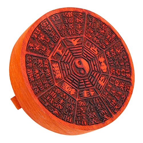 TEHAUX Seal of Rebirth Curse Chinese Decor Woodsy Decor Wooden Decor Decorative Stamps Chinese Wood Stamp espejos Wood Bagua Stamp Decor Stamp for Crafts Wooden Stamp Chinese Style China