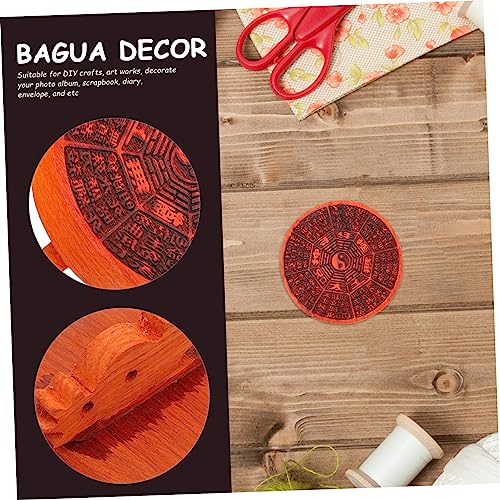 TEHAUX Seal of Rebirth Curse Chinese Decor Woodsy Decor Wooden Decor Decorative Stamps Chinese Wood Stamp espejos Wood Bagua Stamp Decor Stamp for Crafts Wooden Stamp Chinese Style China