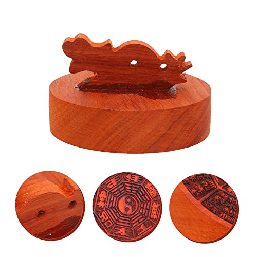 TEHAUX Seal of Rebirth Curse Chinese Decor Woodsy Decor Wooden Decor Decorative Stamps Chinese Wood Stamp espejos Wood Bagua Stamp Decor Stamp for Crafts Wooden Stamp Chinese Style China