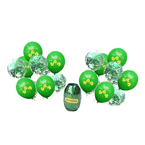 jojofuny 1 Set white ballons white balloons st patricks day balloons irish carnival latex balloons paper garland burlap banner balloons kit emulsion decorate pompom four leaf props