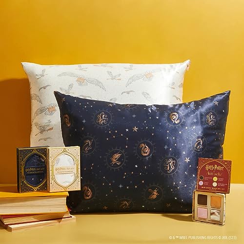 Harry Potter x Kitsch Satin Pillowcase | Softer Than Silk Pillowcase | Cooling Pillow Case Cover with Zipper | Pillowcase Satin for Hair & Skin | Pillow Cases Standard Size Queen (Owl Post, 1 Pack)