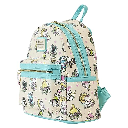 Loungefly Sanrio Hello Kitty Tattoo All Over Print Womens Double Strap Shoulder Bag Purse