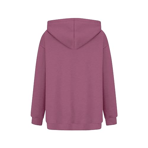 iHPH7 Hoodies for Women Oversized Solid Color Sweatshirts Fleece Casual Long Sleeve Pullover Loose Lightweight Fall Clothes