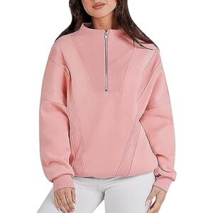 ihph7 women's half zip cropped sweatshirts fleece solid color zipper long sleeve hoodies 2023 fall casual jacket y2k clothes