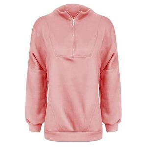 iHPH7 Women's Half Zip Cropped Sweatshirts Fleece Solid Color Zipper Long Sleeve Hoodies 2023 Fall Casual Jacket Y2K Clothes