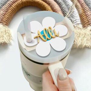 Personalized Tumbler Topper, Flower Tumbler Topper 30 40 64 oz Personalized Tumbler Topper Tumbler Cup Accessory Name Plate