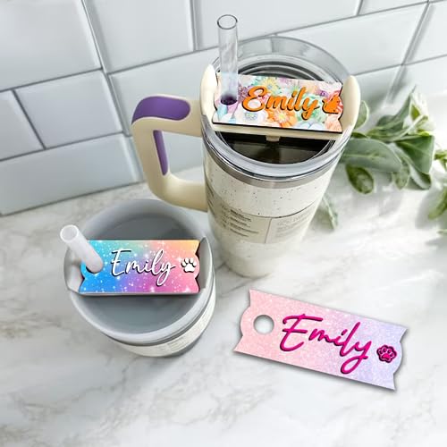 Personalized Tumbler Name Tag 40oz 30oz, Tumbler 64oz Personalized Id Tags Custom Name Tags For Tumbler Cup Lids Name Plate