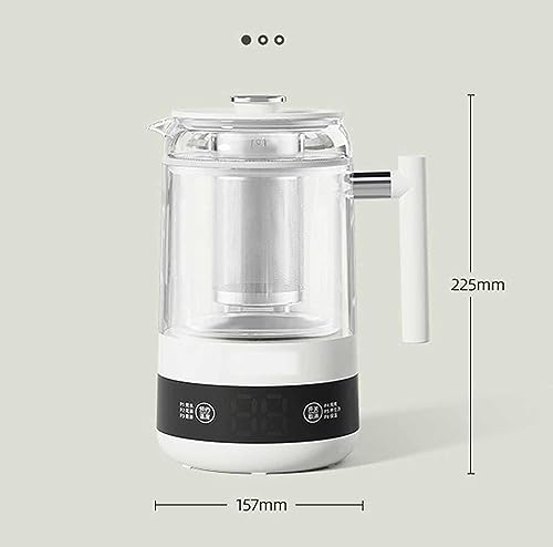 350Ml High Borosilicate Glass Health Pot Electric Kettle Flower Teapot Temperature Control ​Kettle Hot Tea Machines Appointment and Dry Boil Protection Household Multifunctional A,350Ml