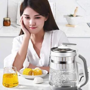 Electric Kettle 1.8L Large Capacity Glass Health Pot Multifunction Cooking Tea Soup Flower Teapot Automatic Electric Stew Bird's Nest Pot Electric Kettle