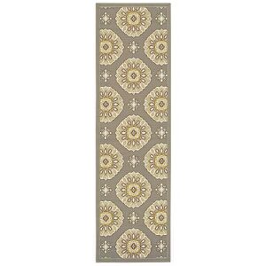 Style Haven Bar Harbour Grey/Gold Floral Indoor/Outdoor Area Rug 3'7" x 5'6" 4' x 6' Accent, Outdoor, Indoor Entryway, Kitchen, Patio Rectangle