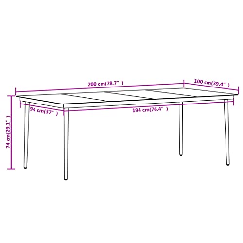 WHOPBXGAD 7 Piece Patio Dining Set Rattan Chair,Gardens Patio Furniture,Oak Patio Furniture Set,Sui for Gardens, lawns, terraces, poolsides, patios,Black