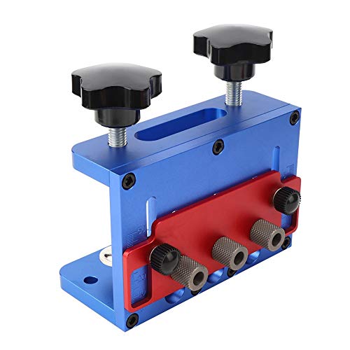 3 in 1 08350 S Hole Puncher Set Pocket Hole Jig Kit, Drilling Locator and Aluminum Alloy Drilling Jig Tool Accessories, Adjustable Drilling Guide for Puncher Locator Carpentry Woodwork