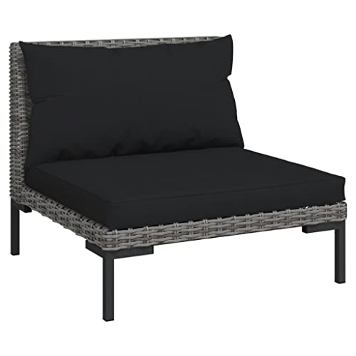 WHOPBXGAD 5 Piece Patio Lounge Set Rattan Chair,Gardens Patio Furniture,Oak Patio Furniture Set,Sui for Gardens, lawns, terraces, poolsides, patios,with s Poly Rattan Dark Gray
