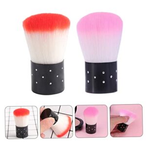 Nail Remover Brush 2pcs Manicure Tools Para Uñas Acrilicas Brush Cleaner Pedicure Tools Makeup Brush Buffing Brush Nail Remover Brush Manicure Supply Female Nail Brush Soft Duster