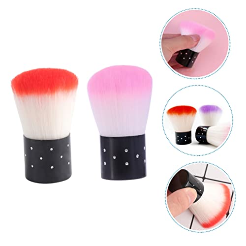 Nail Remover Brush 2pcs Manicure Tools Para Uñas Acrilicas Brush Cleaner Pedicure Tools Makeup Brush Buffing Brush Nail Remover Brush Manicure Supply Female Nail Brush Soft Duster