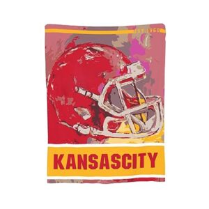 NALIO Kansas City Flannel Throw Blanket ，Football Style Pride Paint Travel Blanket Gifts for Men Women Boy Decor Sofa Bed 50"x40"