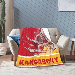 NALIO Kansas City Flannel Throw Blanket ，Football Style Pride Paint Travel Blanket Gifts for Men Women Boy Decor Sofa Bed 50"x40"