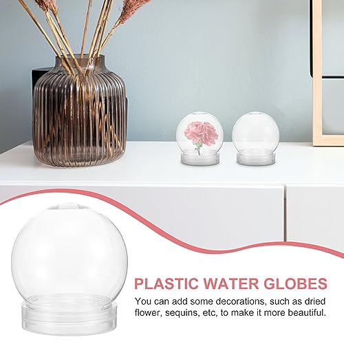 GANAZONO 20 pcs DIY Snow Globe DIY Water Globe Wedding Favor Dome Make Your own Snow Globe Clear Water Globe Dome Display case Kids Globe Mini jar Empty Snow Globes Cover Plastic Child Girl