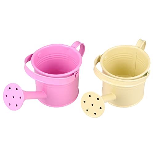 4 pcs Micro Toys Flower pots Outdoor Flowers Plants Decorative Watering can Garden Watering Bucket Cute Watering can with Long Mouth Spray Bottle jug Kettle Iron Bottle Happyyami