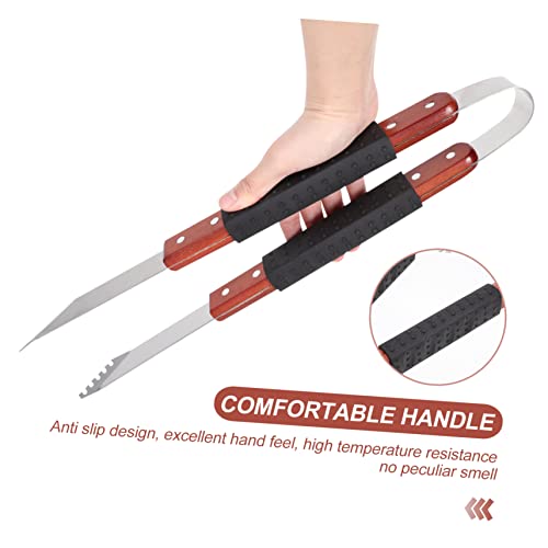 MUSISALY barbecue tongs Korean BBQ Essential salad tongs bbq tongs cooking tongs buffet tongs bbq spatula tongs kitchen food tong outdoor buffet Cooking Meat Clip steak tongs Wood household