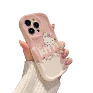 cartoon case for iphone 14 pro case, cute funny kawaii kitty cat animal character phone case 3d cover silicone phone case for kids girls and womens