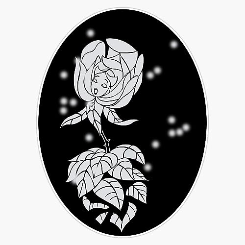 Alice in Wonderland - White Rose Bumper Sticker Vinyl Decal 5"