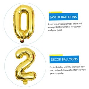 Abaodam 4pcs 2022 2022 number balloon baby kit wedding decoration gold suit Happy New Year new year photo backdrop party number balloons Aluminum Film Balloon New Year Balloon Decor suite