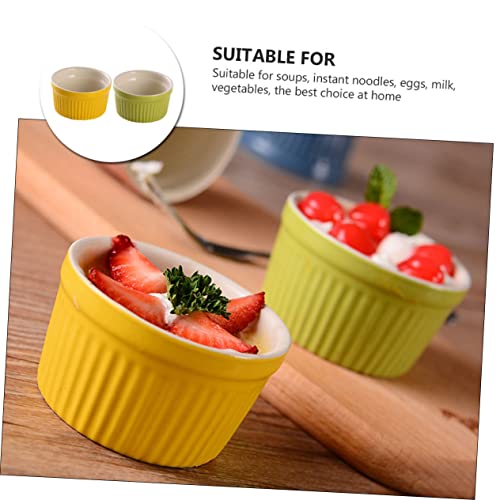 Balacoo 6 Pcs ceramic baking cup creme brulee ramekins porcelain ramekins Porcelain Dishes Oven Safe Round oven bowl Small Baking Bowl mini oven Kitchen Bowl breakfast bakeware ceramics