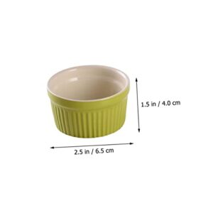 Balacoo 6 Pcs ceramic baking cup creme brulee ramekins porcelain ramekins Porcelain Dishes Oven Safe Round oven bowl Small Baking Bowl mini oven Kitchen Bowl breakfast bakeware ceramics