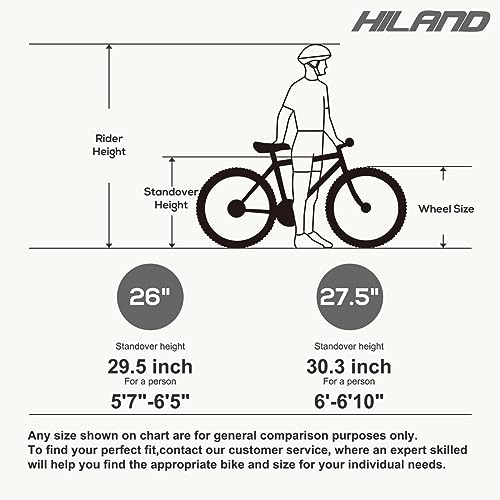 Hiland Mens and Womens 26 Inch Mountain Bike with 18 Speed Shifter, High-Carbon Steel Hardtail Trail Bicycle for Adult Black
