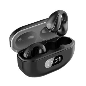 qolati Wireless Headphones Wireless Ear Buds Bluetooth Headphones Wireless Earbuds Charging Case Digital Display Sport Ear Buds with Earhook Waterproof for Gym Workout Running Sport (1pc White)